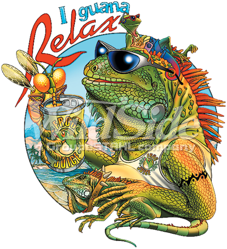 Iguana Relax (458x504), Png Download