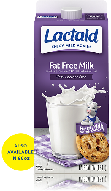 Lactaid® Fat Free Milk - Lactose Free Fat Free Milk (640x640), Png Download