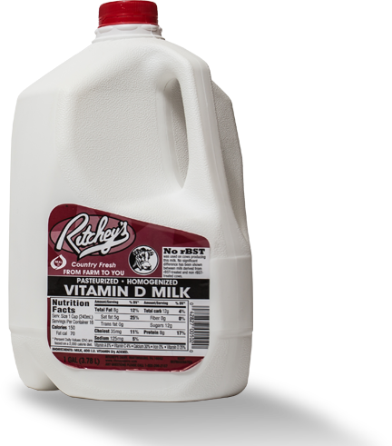 Milk Jug Png Download - Ritcheys Country Fresh Milk, Vitamin D - 1 Gal (3.78 (432x491), Png Download