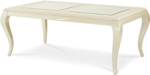 After Eight Four Leg Rectangular Dining Table - Crocodile Texture Glass Top Pearl Finish Extension (600x510), Png Download