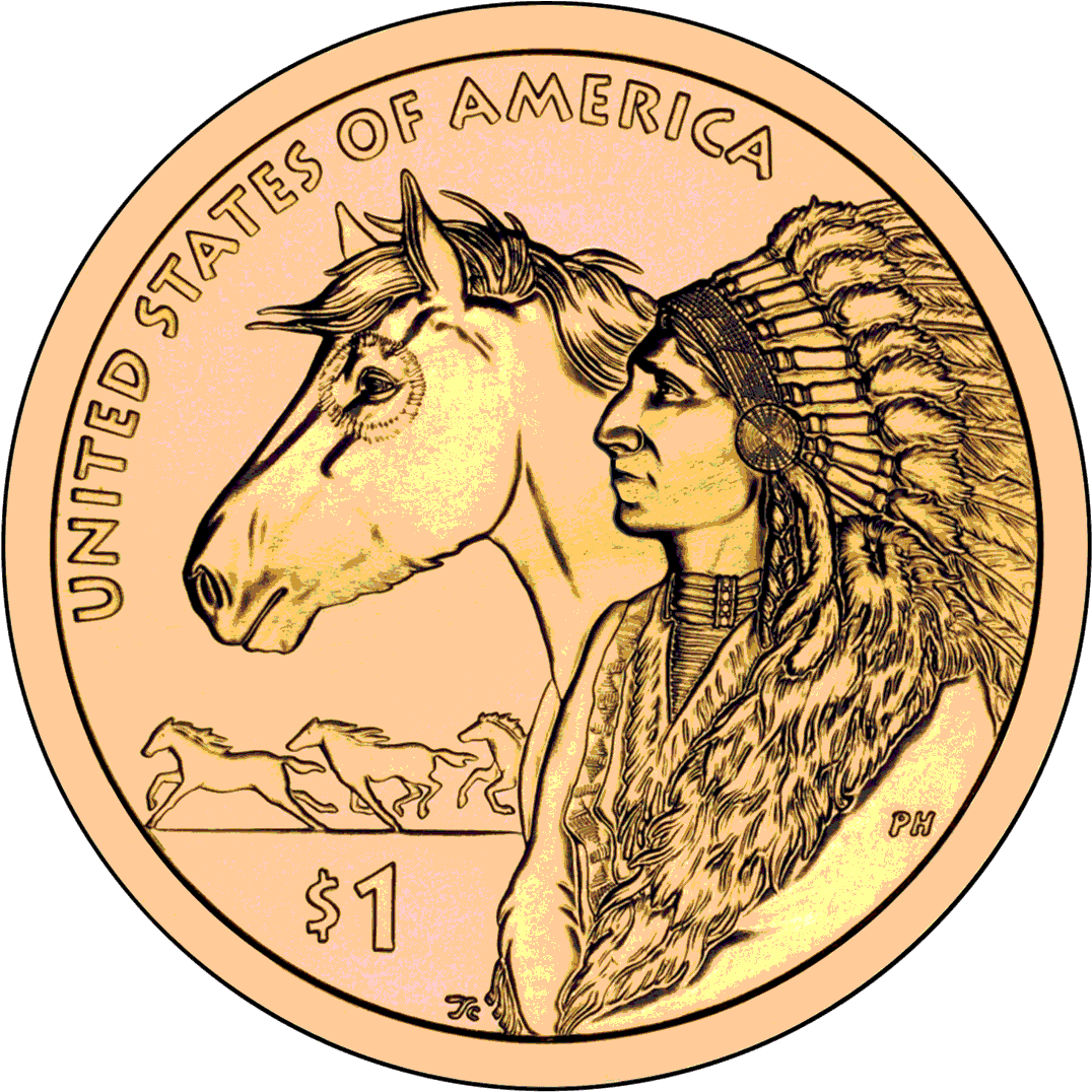 Coin Clipart One Dollar - Native American Dollar Coin (1107x1106), Png Download