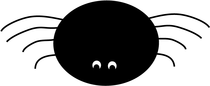 Googly - Eyes - Clipart - Spider Halloween Clip Art (812x347), Png Download
