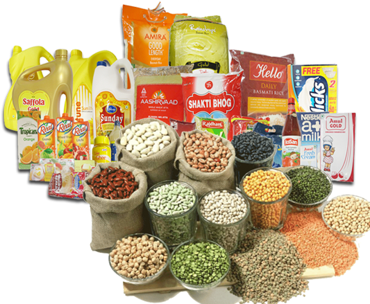 किराने और स्टेपल - Kirana Store Items Png (538x445), Png Download