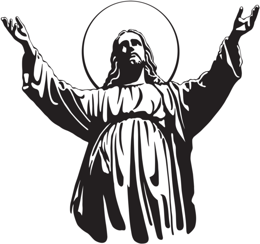 Jesus Silhouette Png - Sticker Jesus (894x894), Png Download