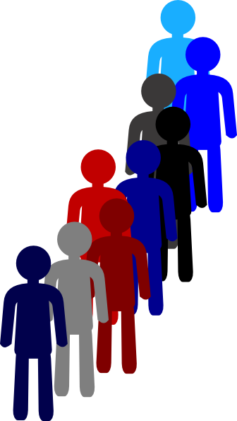 In A Clip Art - Line Of People Transparent (336x595), Png Download