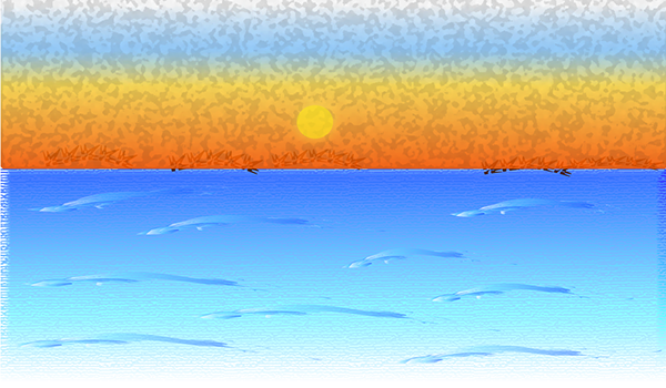 Siberian Winter Sunset- Illustration To Be Used As - Sea (600x350), Png Download