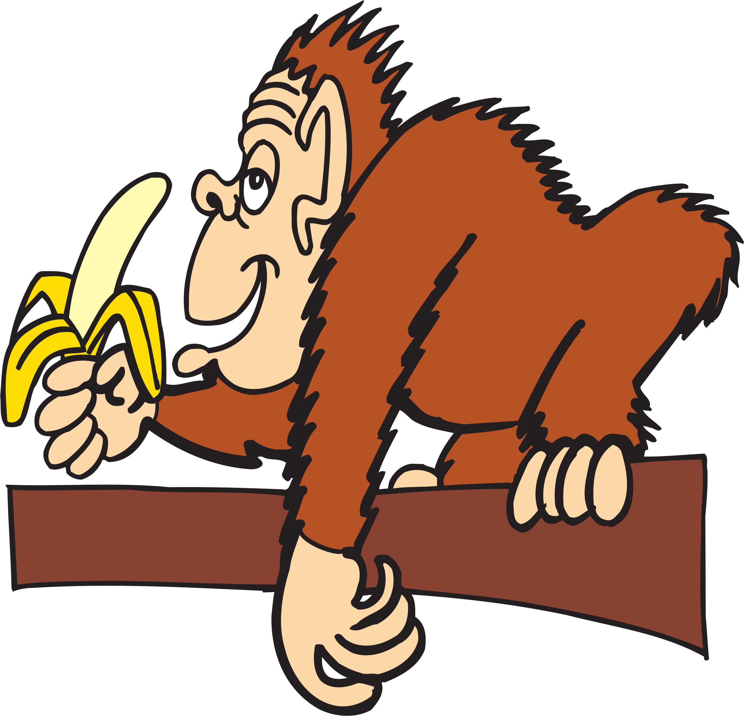 People Clipart Banana - Monkeys Eating Bananas Clipart (2383x2292), Png Download
