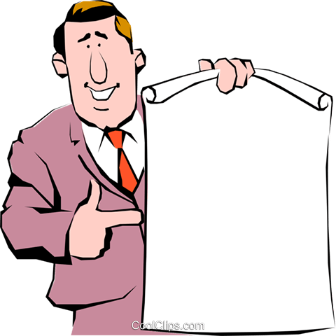 Cartoon Man With Announcement Royalty Free Vector Clip - Announcement Clipart Png (480x480), Png Download
