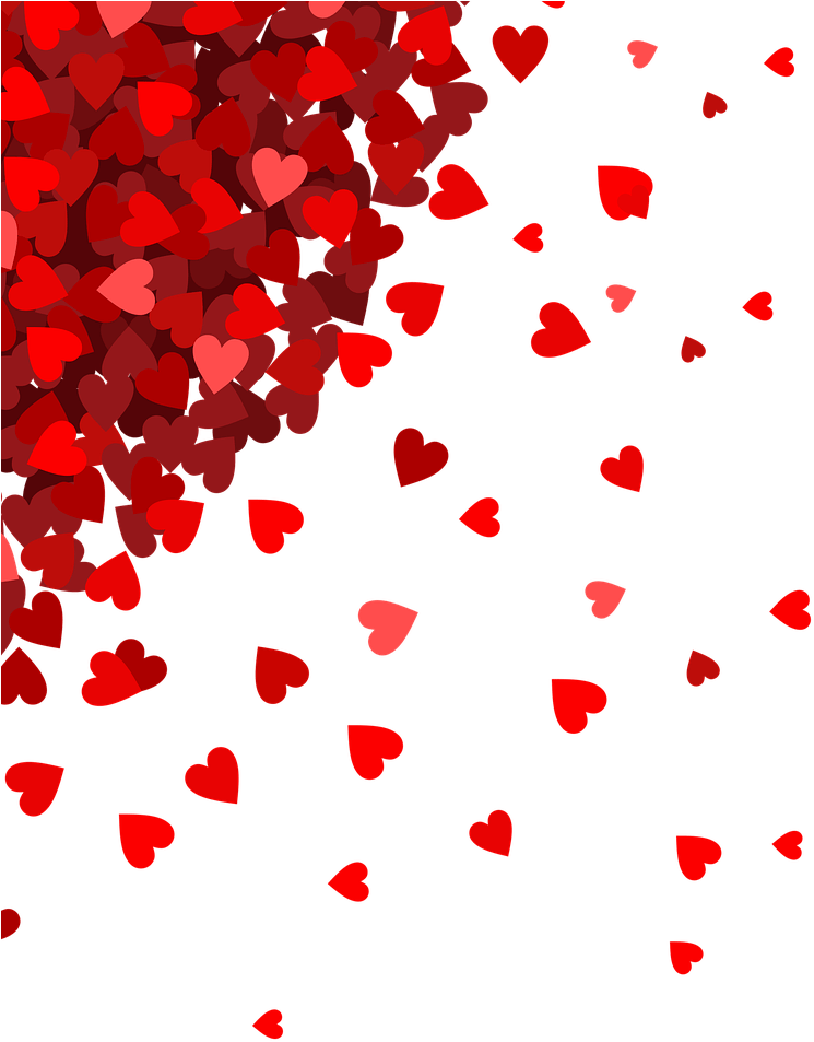 Very Small Hearts In Corner Png - Valentines Day Background Png (905x1280), Png Download