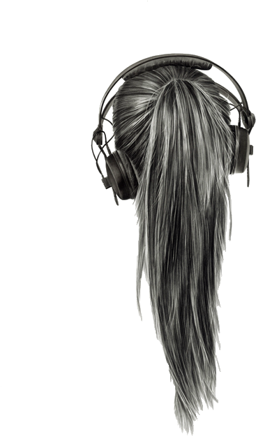 Drawing And Hair - Hair Drawing From Behind (500x706), Png Download