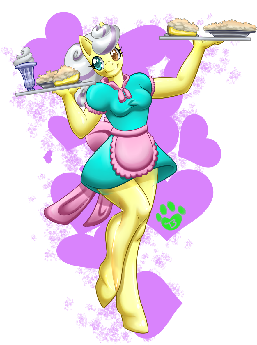 Lemon Meringue The Waitress - Cartoon (1013x1200), Png Download