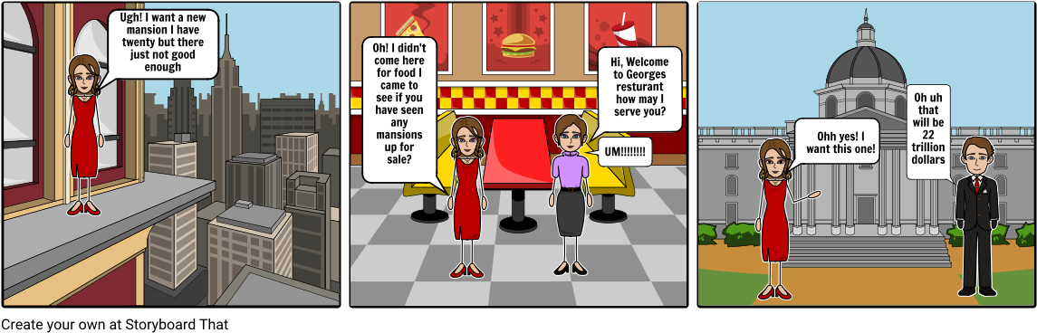 The Woman The Waitress And The Mansion - Cartoon (1164x385), Png Download