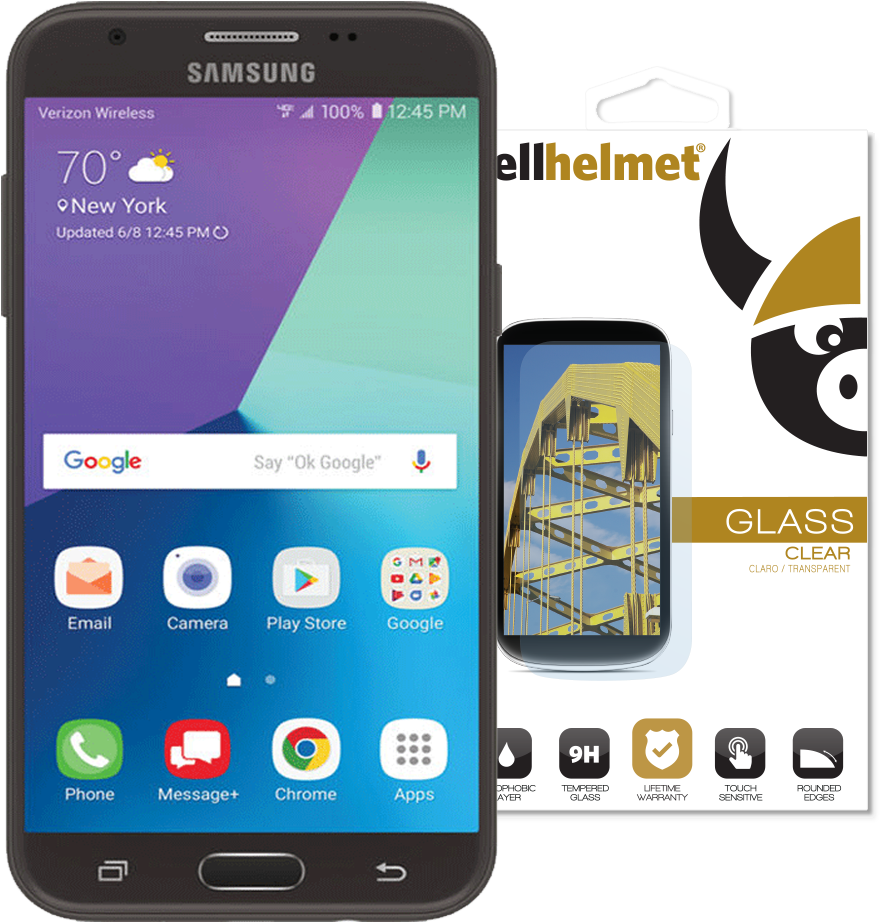 Samsung Galaxy J3 Eclipse / 2017 / Emerge Tempered (1000x1000), Png Download