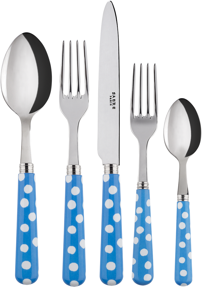 White Dots Sky 5-pc Setting - Cutlery (1400x1400), Png Download