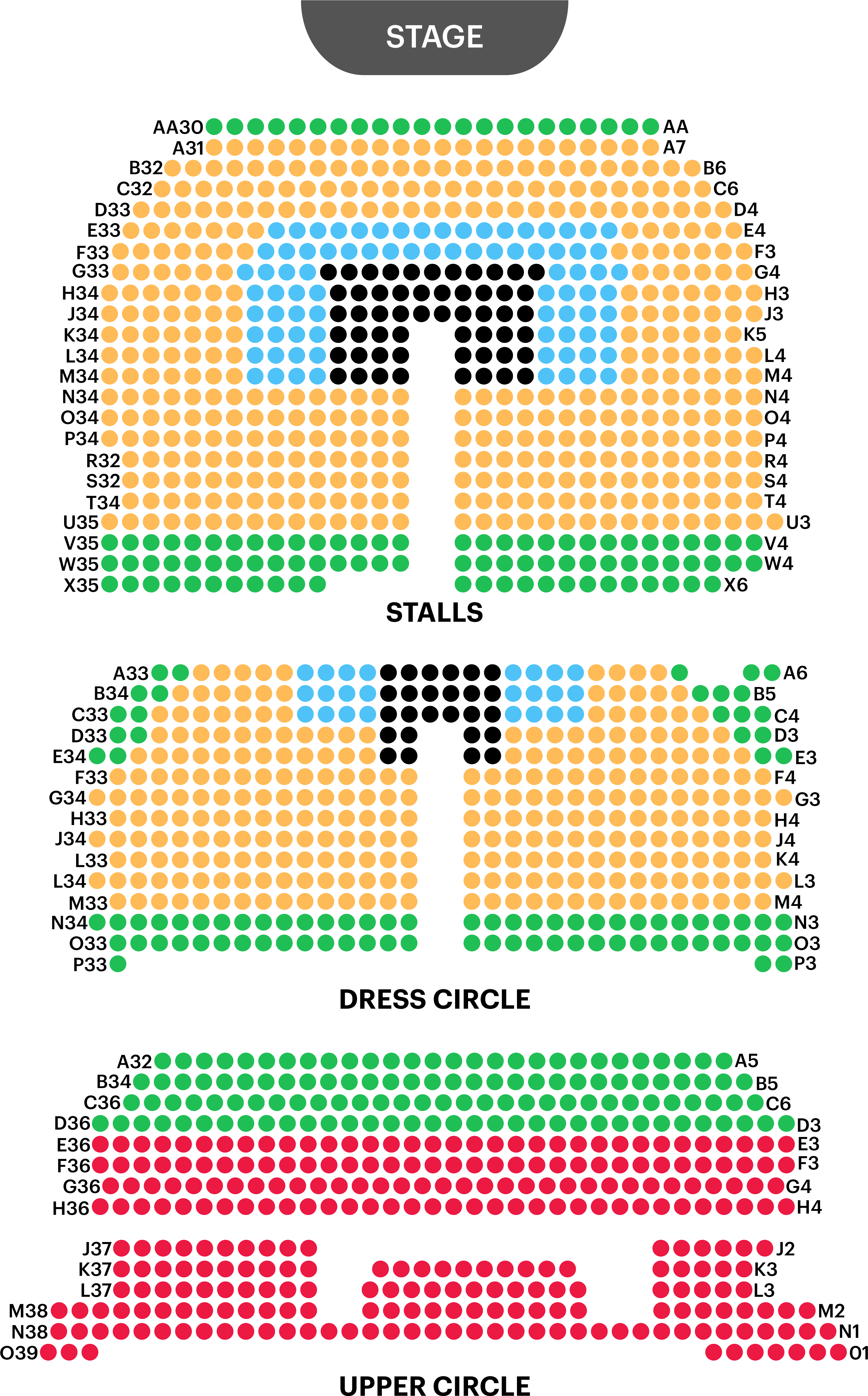 Adelphi Theatre Seating Plan - Circle (3559x5641), Png Download