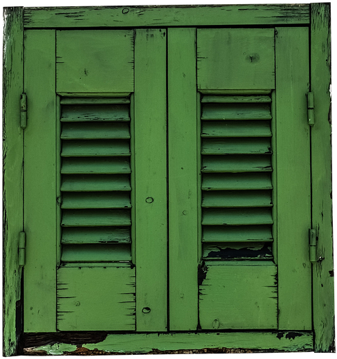 Window, Shutter, Green, Shutters, Old, Old Window (621x720), Png Download