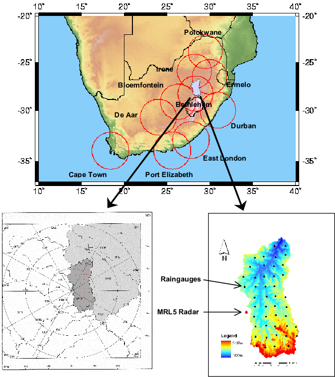 Map Of South Africa Illustrating The Weather Radar - Atlas (680x761), Png Download