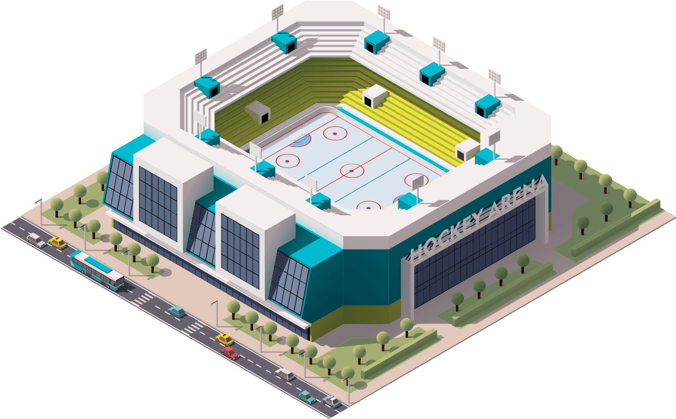 Stadium Png - Isometric Hockey Rink (1317x816), Png Download