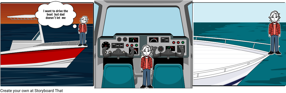 Boat Seen Of Teenager - Cartoon (1164x385), Png Download