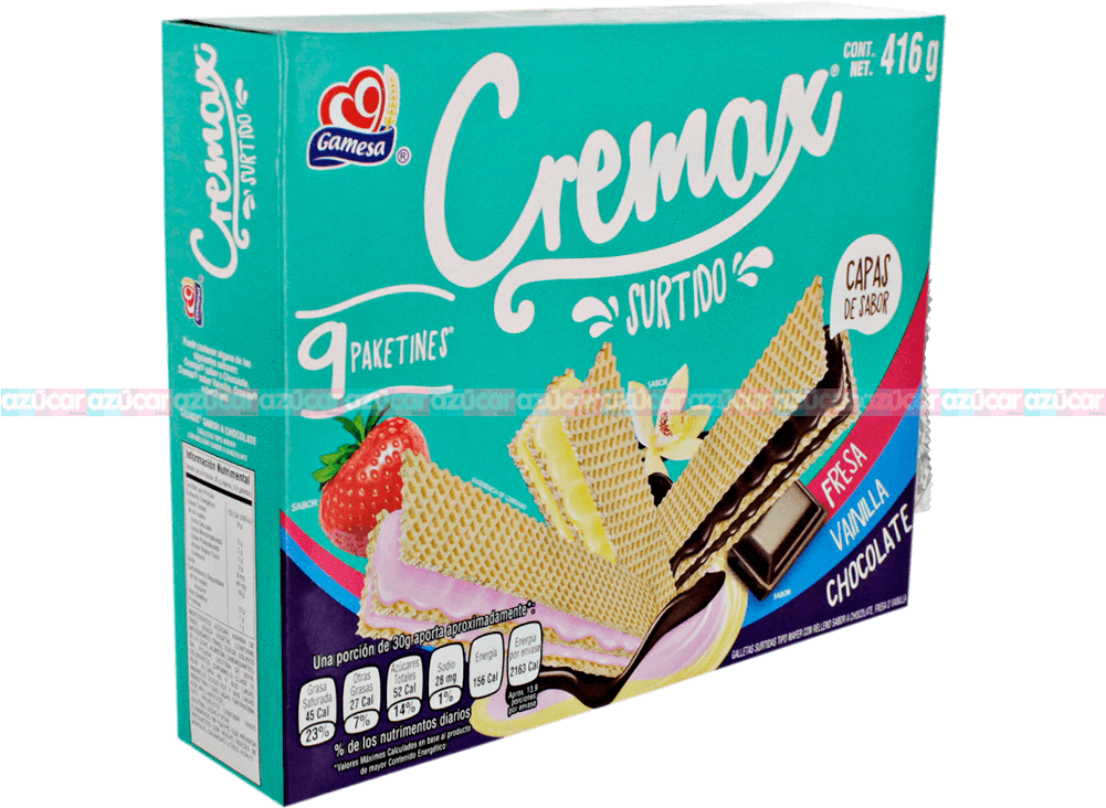 Gamesa Cremax De Nieve Surtido 12/416g Gamesa - Wafer (1000x1000), Png Download