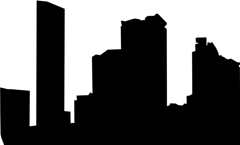 City Silhouette - Silhouette (821x496), Png Download