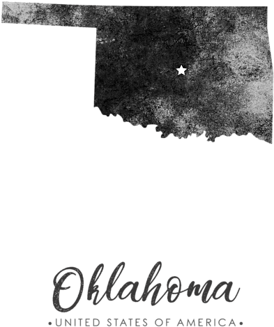 Bleed Area May Not Be Visible - Oklahoma State Map Art (560x700), Png Download