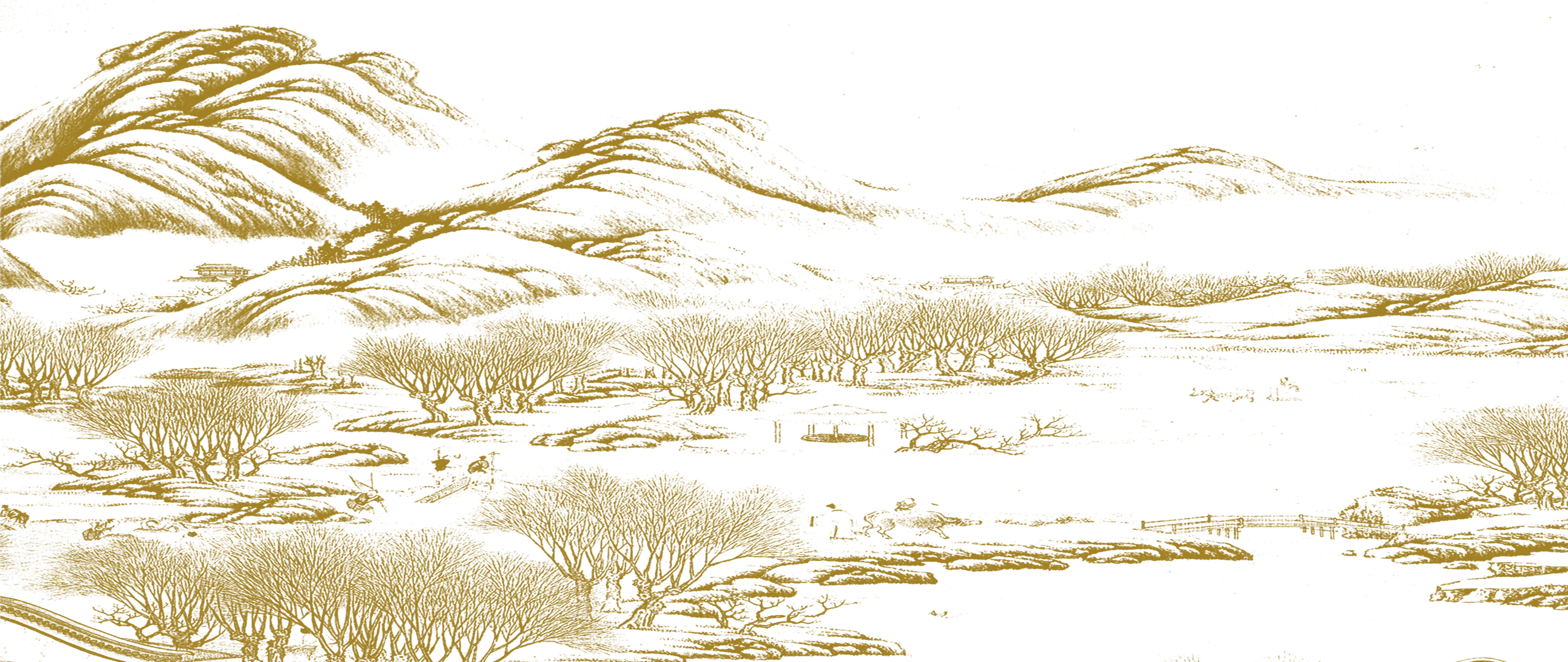 Png Free China Painting Chinese Line Artwork Creative - Landscape Line Drawing (5906x2952), Png Download