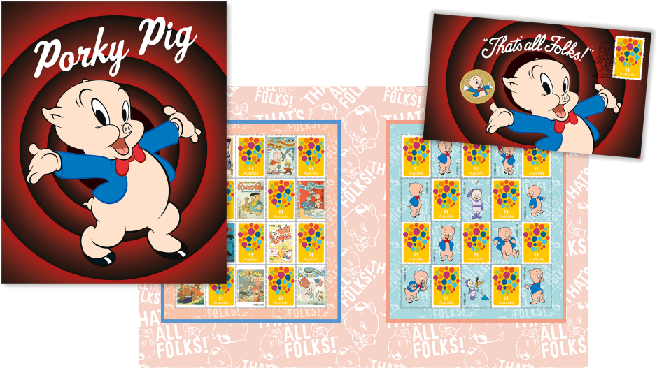 Porky Pig Licensed Collectables - Cartoon (970x545), Png Download