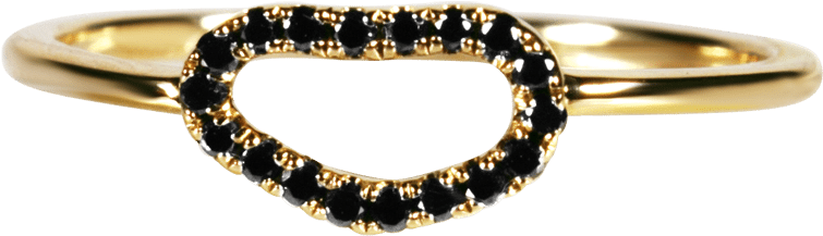 Loulerie Fine Jewellery Black Diamond Wave Ring €779 - Engagement Ring (1000x1000), Png Download