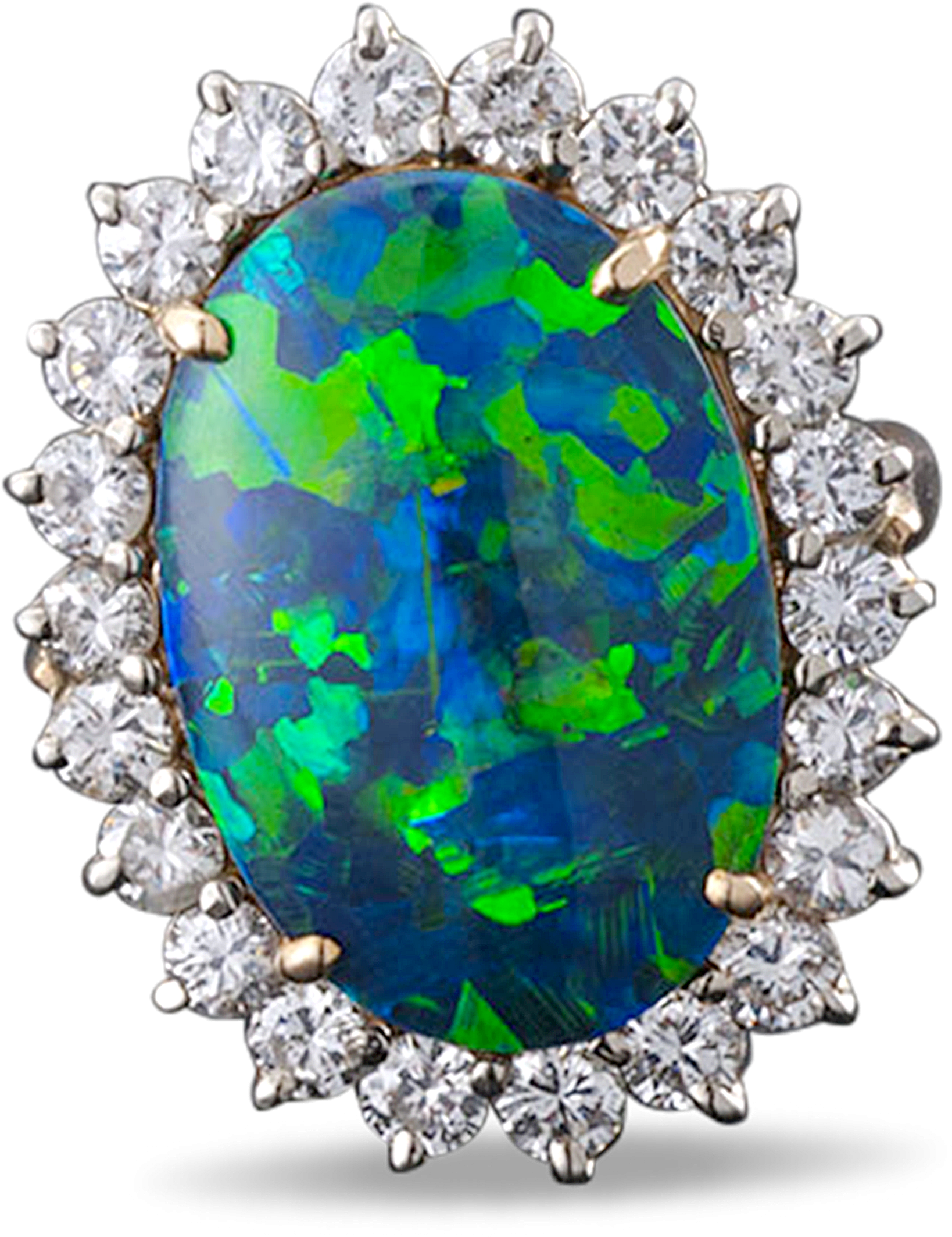 Black Opal And Diamond Ring, - Diamond (2000x2500), Png Download