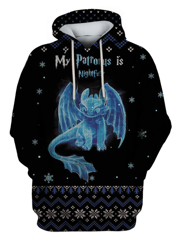 3d Toothless How To Train Your Dragon Full Print T - My Patronus Is A Night Fury (800x799), Png Download