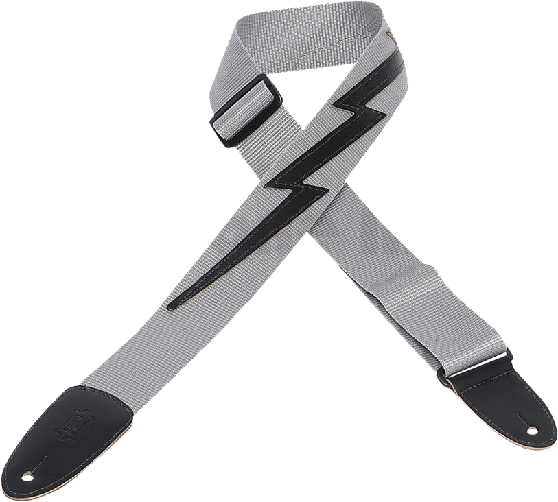 Levy's Dm4-gry 2" Leather Strap With Lightning Bolt - Strap (1000x1000), Png Download
