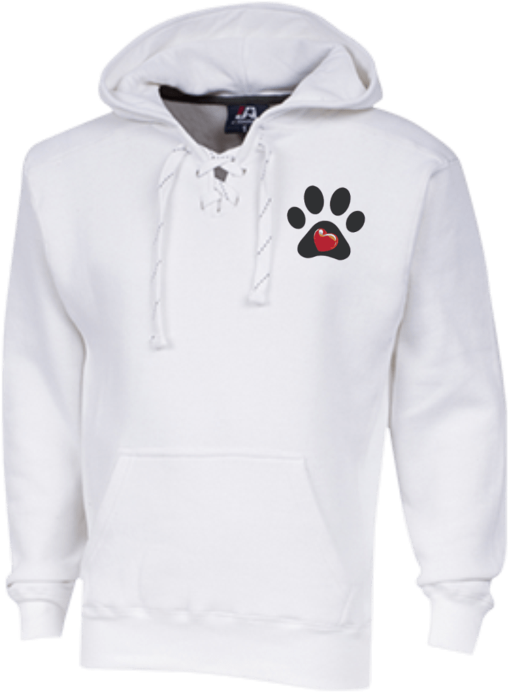 Embroidered My Heart Paw Print Heavyweight Sport Lace - Hoodie (1024x1024), Png Download