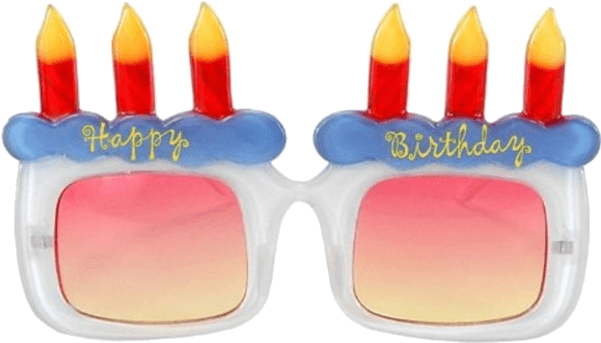 Happy Birthday Glasses Png (600x951), Png Download