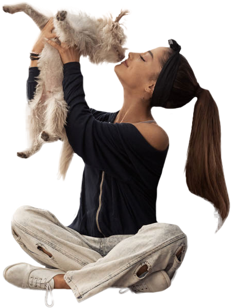 Ariana Grande Cuddling With A Cat - Ariana Grande Sitting Png (1470x980), Png Download