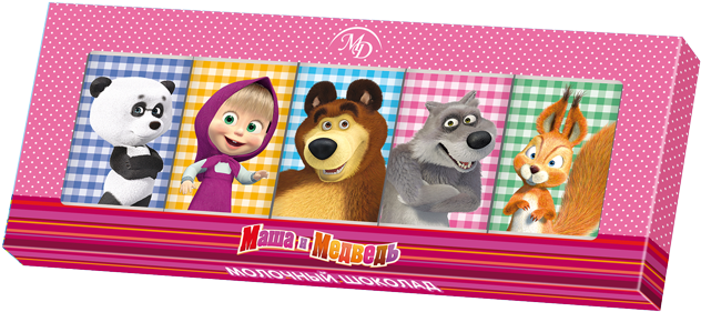 Chocolate Set «masha And The Bear» 60gr/12 Pcs Milk - Animal Figure (700x700), Png Download