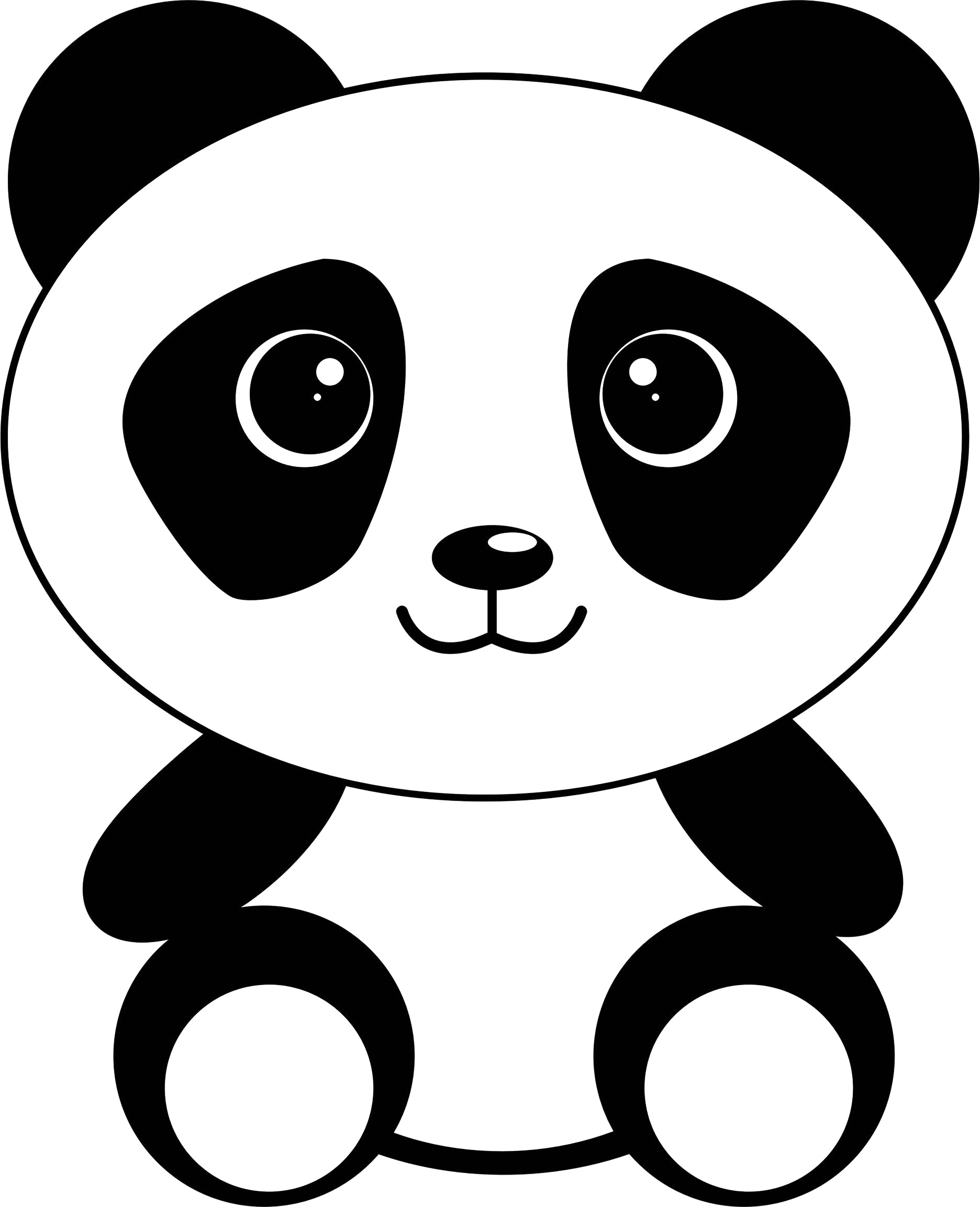 Cute Panda Png Pic - Cute Panda Clipart (1872x2306), Png Download