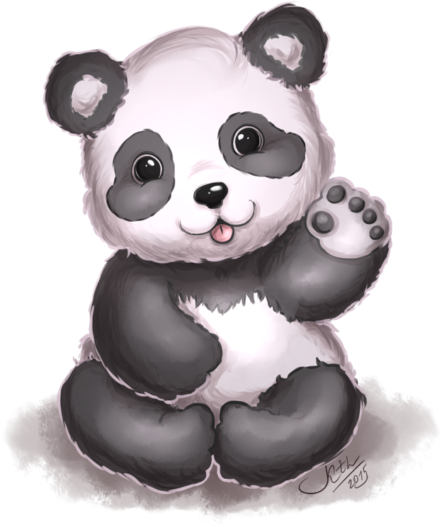 Drawn Panda Little Panda - Cute Cartoon Cutie Panda (645x832), Png Download