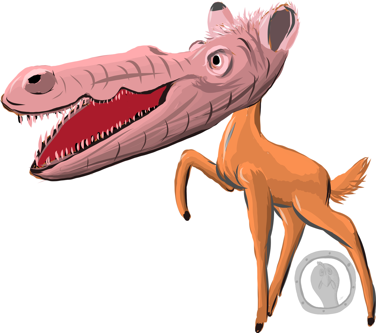 Shop Crocodile Bambi - Cartoon (1600x1416), Png Download