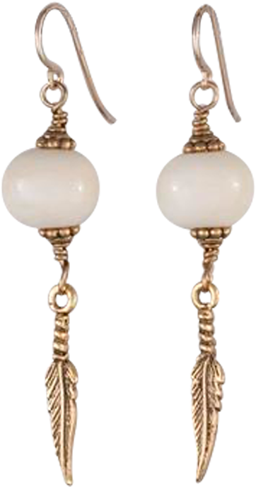 Bone And Feather Earrings - Earrings (570x760), Png Download