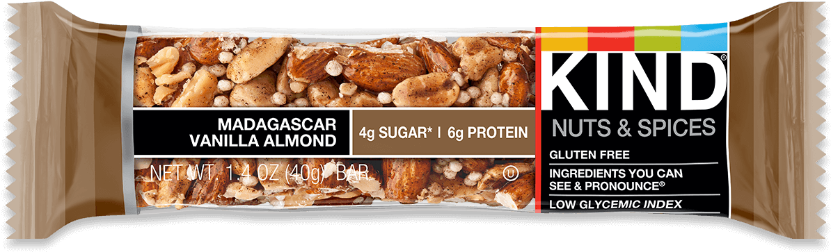 Madagascar Vanilla Almond - Caramel Almond Sea Salt Kind Bar (1334x564), Png Download