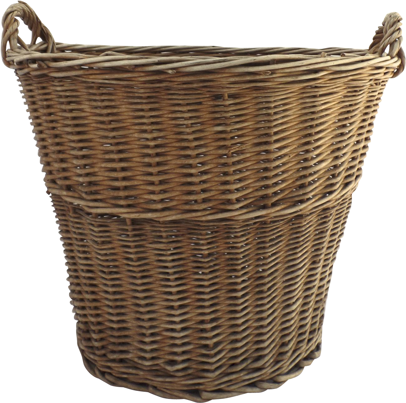 Vintage French Style Wicker Laundry Basket Tall Side - Wicker (1301x1301), Png Download
