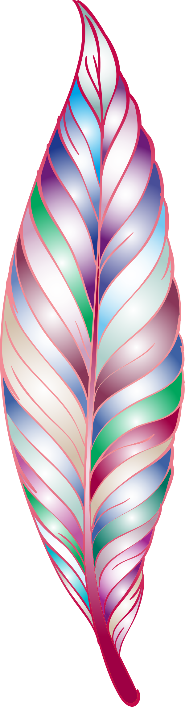 This Free Icons Png Design Of Prismatic Feather (600x2290), Png Download