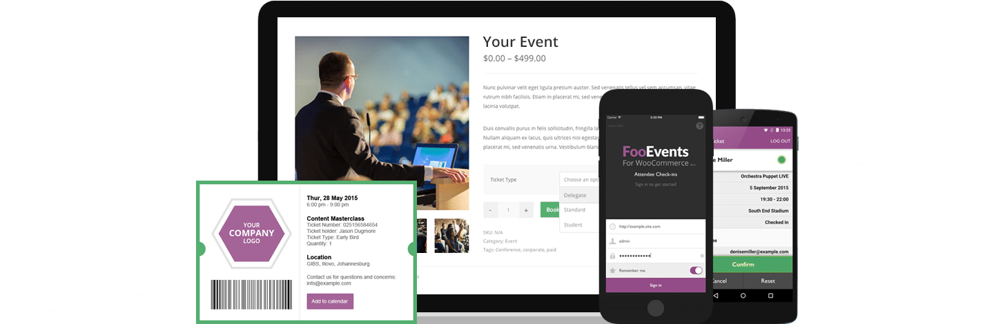 Fooevents Adds Powerful Event And Ticketing Functionality - Woocommerce (1440x470), Png Download