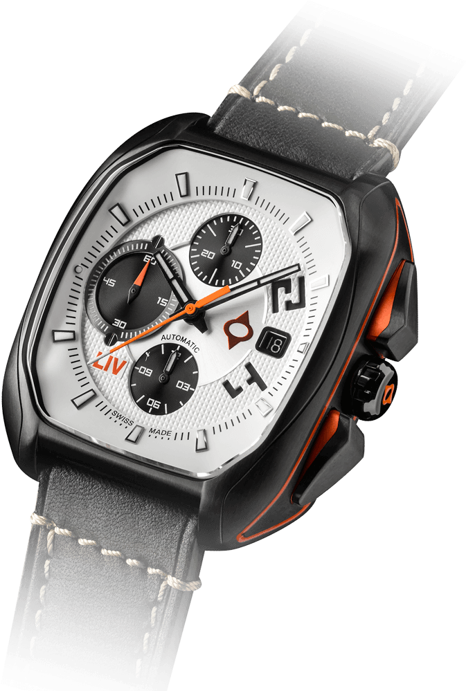 Liv Rebel-ac Swiss Made 25 Jewels Auto Chrono White - Analog Watch (1000x1000), Png Download