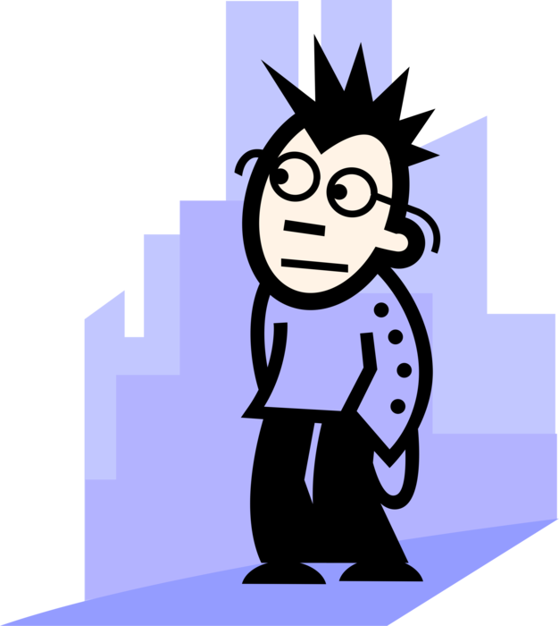 Clip Royalty Free Stock Teenage With Spiked Hair Vector - Cartoon (626x700), Png Download