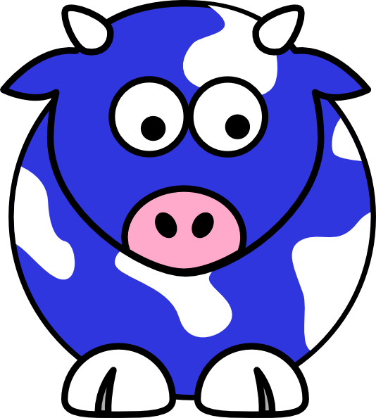 Blue Cow Svg Clip Arts 534 X 594 Px (534x594), Png Download