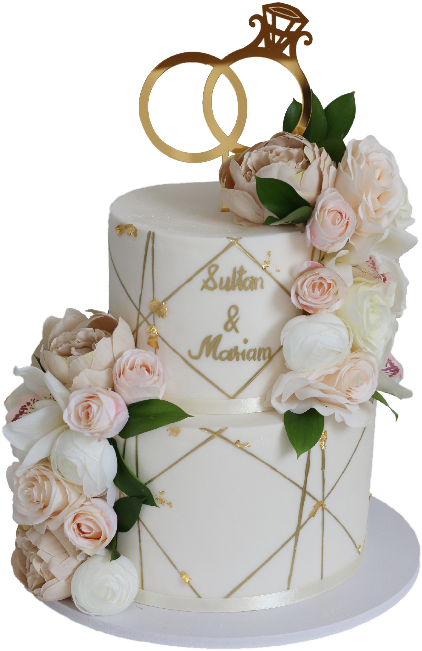 Golden Line Cake - Wedding Cake (1500x2100), Png Download