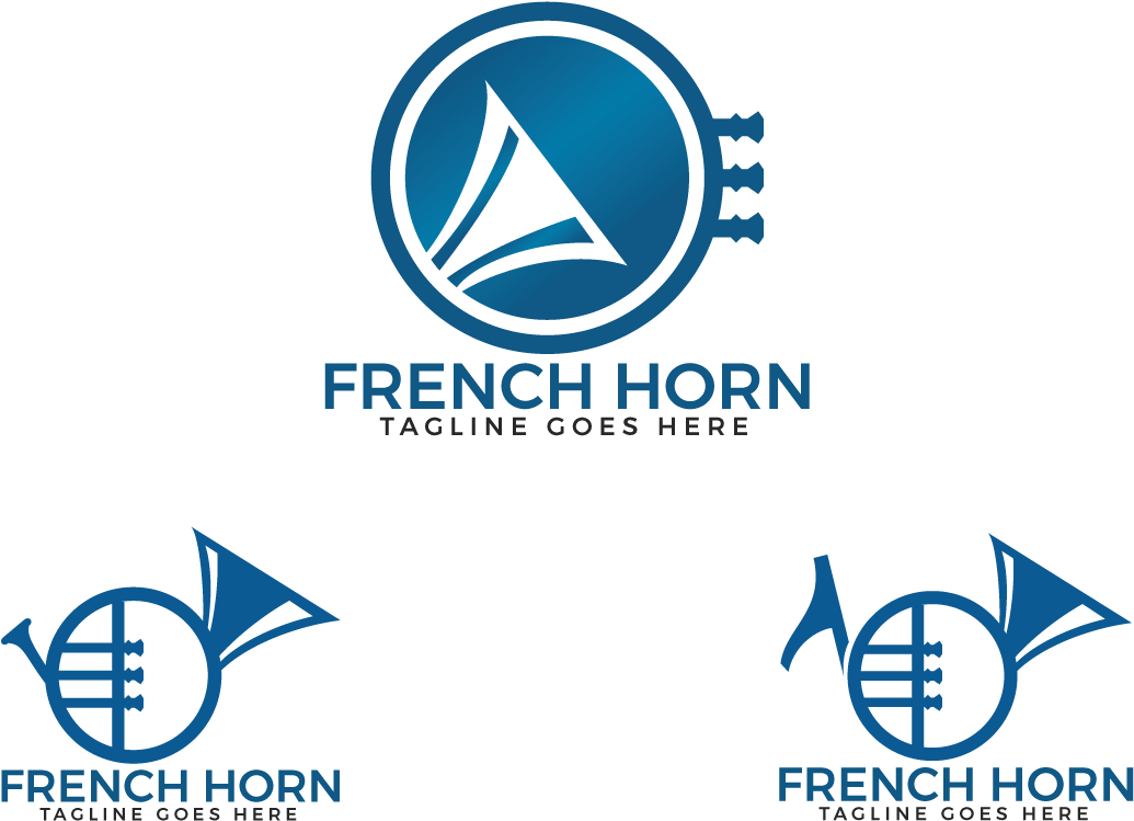 French Horn Logo Set - Circle (1500x1000), Png Download