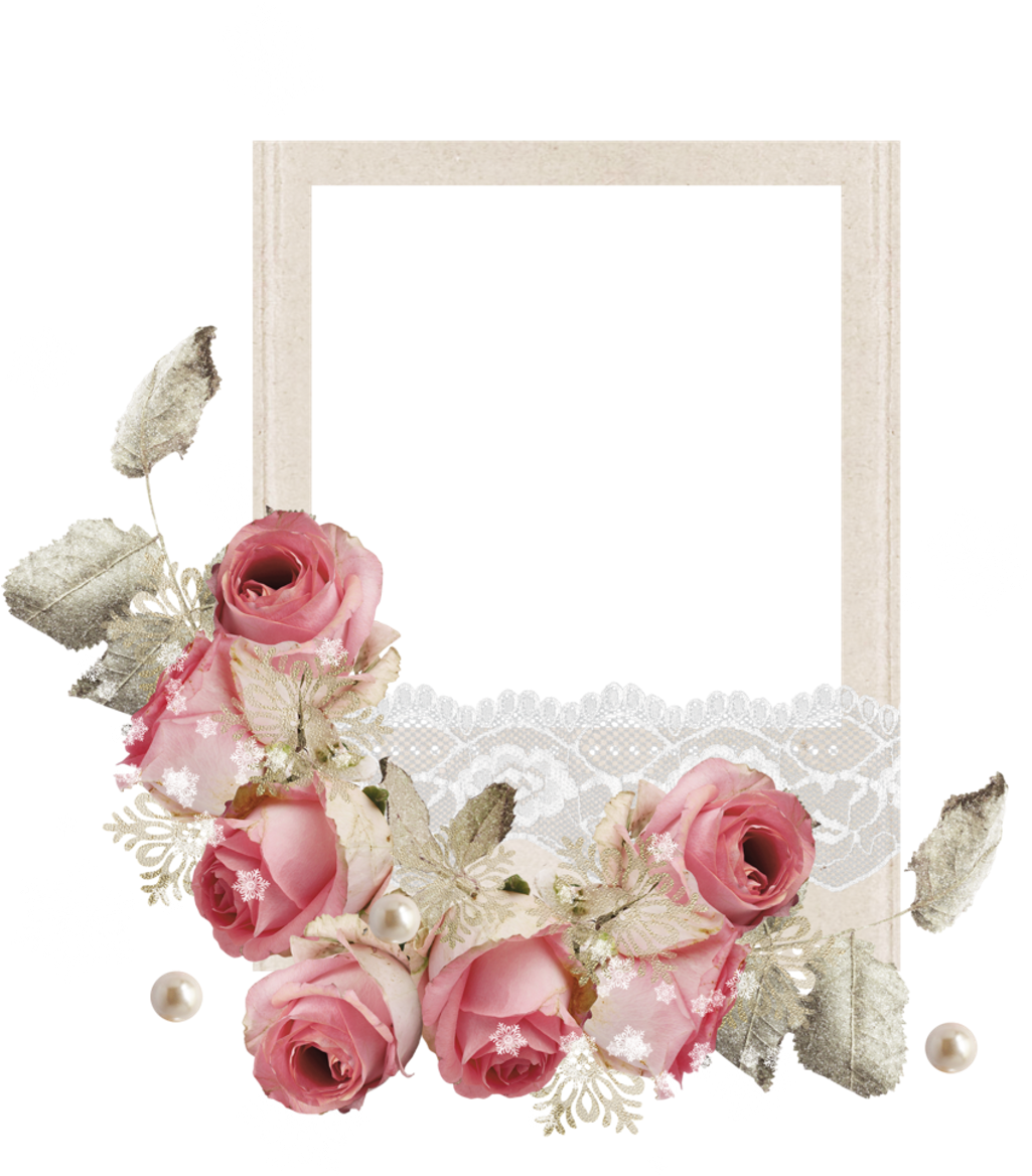 Frame Sticker - White Rose Frame Png (1024x1206), Png Download